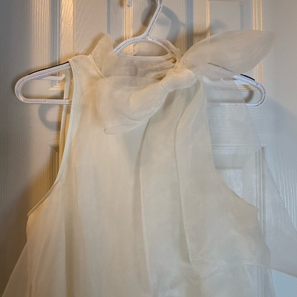 BHLDN Sophia High-Neck Bow-Tie Organza Mini Dress - Picture 5 of 10